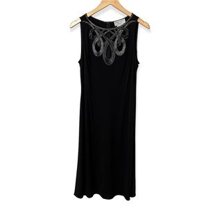 Adrianna Papell Vintage Beaded Black Evening Dress—12